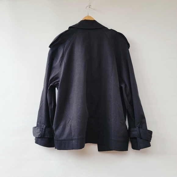 ASOS Jacket Womens 6 Black Waist Length Lightweight Oversized Relaxed Trench - Picture 11 of 16